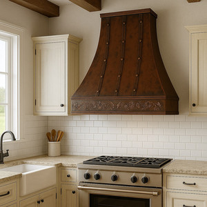 Campana de cobre para chimenea de pared, estilo rústico, acabado oscuro, hecha a mano, de gran atractivo, a bajo precio. - Product Image 4