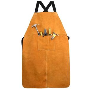 High Quality Heavy-Duty Industrial <b>Cow</b> Split Leather Welder Apron Protective Features Premium Quality - Product Image 4