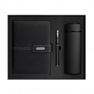 Wholesale Promotional Thermos Cup Luxury Notebook <b>Journal</b> for Custom Leather Business Diary Gift Set With Pen and Bottle - Product Image 2