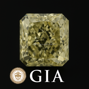 Pierre précieuse synthétique de laboratoire de 1,00 carat, taille princesse, certifiée, jaune fantaisie, rare, couleur fantaisie, pour la fabrication de bijoux, Inde - Product Image 3