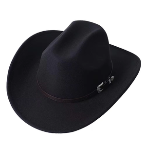 Nuevo Sombrero Vaquero de Fieltro de Lana de Lujo al por Mayor con Logotipo Personalizado para Hombres Adultos, Ideal para Fiestas y Decoración - Product Image 1