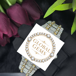 Luxury Square VVS Moissanite Yellow Gold Quartz <b>Watch</b> | ETA | Antique Business Style | Iced <b>Skeleton</b> Presidential Design | - Product Image 2