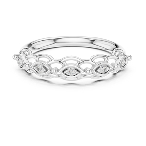 แหวนเพชรทรงกลมทองคำขาว 14K สำหรับผู้หญิง |   ชุดลำลองสำหรับใส่ทุกวัน |   เพชรที่เพิ่งเพาะเลี้ยง - Product Image 1