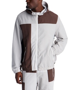 Veste de survêtement rétro en nylon à col montant, personnalisée avec logo brodé, coupe-vent décontractée pour l'extérieur - Product Image 1