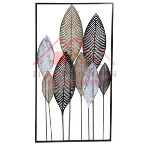 Decoración artística de pared de hojas de hierro para sala de estar, arte de pared hecho a mano para dormitorio, 2022 - Product Image 1