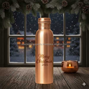 Bouteille d'eau en cuivre pur de 32 oz avec couvercle, meilleur cadeau pour Noël - Product Image 5