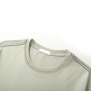Raw Hem Plain T <b>Shirt</b> Men Cropped Box Fit Heavyweight Edgy Streetwear Blank Summer Tee - Product Image 6