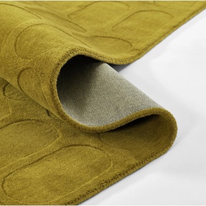 Contemporary Gold Hand Tufted Checkered Carpet Modern Geometric Area Rug Soft Textured <b>Floor</b> Rug for Living Room Bedroom Decor - Product Image 4