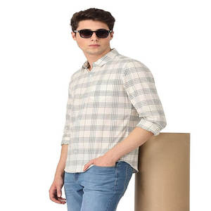 Camisas de vestir de algodón informales personalizadas para hombre diseño de verano transpirable antiarrugas con cuello alto de manga larga para oficina - Product Image 5