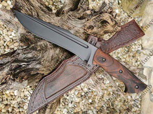 A&M Enterprises High Quality Stainless Steel Fixed Wooden Handle Survival Utility Outdoor Camping Drop Point 3-Year <b>Knife</b> - Product Image 1