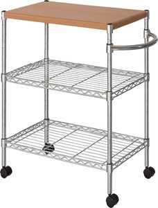 Portable Iron Metal Kitchen Trolley <b>Rack</b> With Strong <b>Storage</b> Capacity And Easy To Move Locking Wheels - Product Image 1