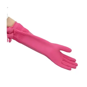 [HAYANSON] Stable length and Solid Finish Banding Make it Thick and Hard Rubberlab Household Rubber Gloves Long Standard