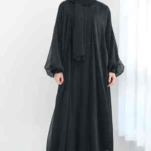 Abaya Moderna Informal Musulmana con Mangas de Organza de Lujo para Mujer, Estilo Dubái, Modesta, Islámica, Ligera, Transpirable, Larga hasta el Suelo, Vestido Diario - Product Image 2