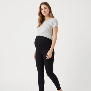 Leggings longs en tricot taille haute pour femmes, fabrication Bangladesh, noirs, extensibles, sans coutures, style basique, toutes saisons. - Product Image 5