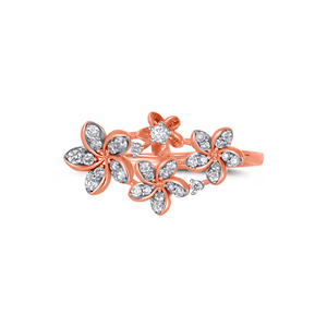 Anillo de Aro con Diamantes y Esmeralda de 1 Ct, Acabado en Oro Rosa, Aro de Oro de Lujo Premium para Mujer, Oro Rosa, 1 Ct, Esmeralda y Diamante - Product Image 3