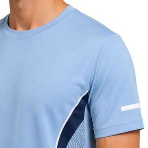 Camiseta Deportiva de Alto Rendimiento para Hombre, Azul Cielo y Azul Marino, Secado Rápido, para Gimnasio, Running, Entrenamiento, Personalizada, Ropa Deportiva OEM - Product Image 5