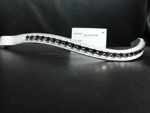 Banda para la cabeza de caballo con cristales ostentosos, banda para la frente de cuero para accesorios de caballo. - Product Image 3