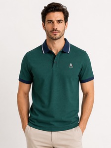 เสื้อโปโลชายสีเขียว แขนสั้น ปักโลโก้ สวมใส่สบาย แห้งเร็ว ออกแบบได้ตามต้องการ - Product Image 1