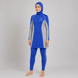 Burkinis islamiques modestes, confortables, respirants et durables, ensemble 2 pièces, couleur unie, haute qualité, séchage rapide, maillots de bain décontractés - Product Image 5
