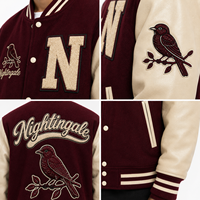 Veste de baseball Varsity personnalisée en chenille brodée, 100% laine, écologique, respirante, coupe-vent, streetwear, hiver