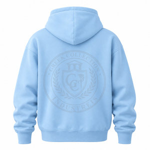 Sudadera con Capucha para Hombre de Alta Calidad, Color Azul Claro, Felpa de Algodón, Gruesa, para Invierno, con Estampado Griego, Marca Privada - Product Image 2