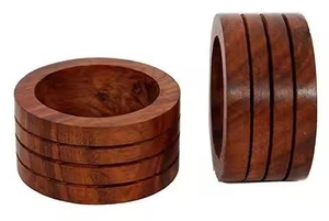 Anneau de serviette en bois naturel moderne, accessoire minimaliste pour la mise en place de la table lors de réceptions de mariage, restaurants, hôtels et fêtes - Product Image 5