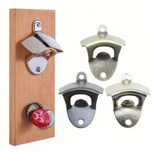 Décapsuleur mural en laiton gravé au laser sur mesure, en fonte, sérigraphié, plaqué or, style art populaire, avec mousqueton sonore - Product Image 1