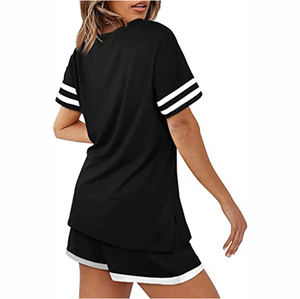 Women's Casual Wear Short Sleeve T Shirt And Shorts <b>Twin</b> <b>Set</b> Factory Price Two Piece Short <b>Set</b> Custom Logo Women <b>Twin</b> <b>Set</b> - Product Image 4