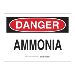 Señal de Advertencia de Amoníaco Brady DANGER - Señal de Seguridad de PVC para Interiores/Exteriores, Cumple con OSHA/ANSI - Product Image 2