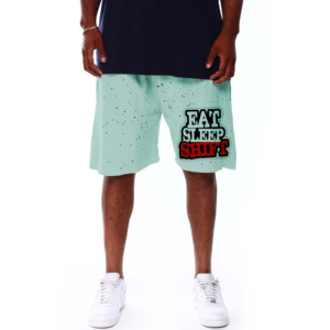 Pantalones Cortos Bermuda para Hombre, Color Verde Menta, Estampados, Cintura Media, Cierre Elástico, Estilo Casual, Tela de Poliéster Transpirable, Logotipo Frontal - Product Image 1