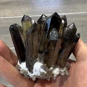 New Arrival Specimen Natural Brown Smoky Quartz Point Crystal Cluster Figurine Healing Gemstone Ornament For Home Decor - Product Image 2