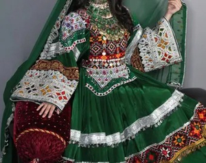 Vestido de Festival Afgano Kuchi 2026 Hecho a Mano para Mujer, Vestido Largo de Encaje Bordado Tradicional Vintage que Refleja el Estilo Pashtun - Product Image 5