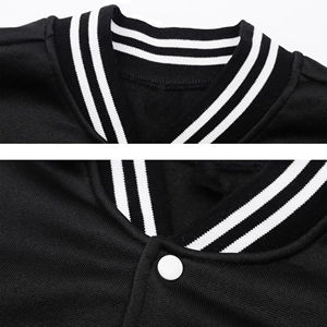 Blouson universitaire personnalisable en cuir et toile pour homme, double couche respirante, logo brodé, hiver, OEM, tendance - Product Image 4