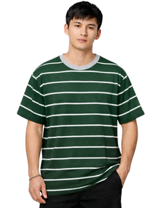 Camiseta Personalizada Verde y Blanca para Hombre, 100% Algodón, Cuello Redondo, Manga Corta, Corte Regular, Estilo Casual, Ecológica, para Verano, OEM - Product Image 1