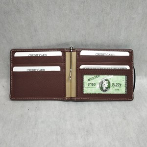 Leather Slim <b>RFID</b> Block Simple Minimalistic Money Clip Smart <b>Wallets</b> Purses Card Cash Holder <b>Men</b> Promotional Gifting Open Bifold - Product Image 3