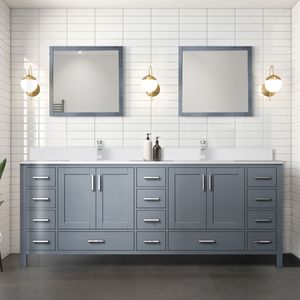 Grigio scuro 84 pollici. L X 22 Pollici Mobile Bagno Doppio con Top in Quarzo Bianco - Product Image 2