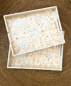 ชุดถาดสี่เหลี่ยมมุกสองใบ เครื่องเคลือบเงาคุณภาพสูง - Product Image 1