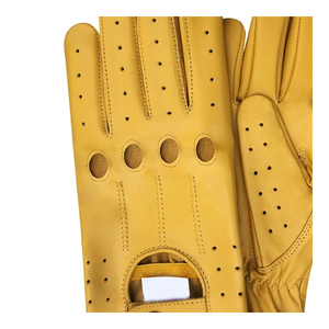 Guantes de cuero con pantalla táctil para hombre, guantes de conducción forrados de punto, térmicos, para invierno, para conducir al aire libre - Product Image 2