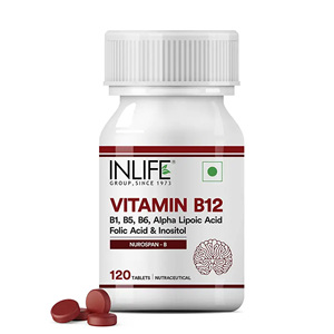 Tabletas de Vitamina B12 con Ácido Alfa Lipoico, B1, B5, B6, Folato e Inositol, 120 Unidades, Apoyo al Metabolismo Energético y a los Nervios - Product Image 1