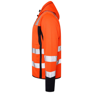 High Visibility Reflective Safety Hoodie ANSI Class 1 <b>Hi</b> <b>Vis</b> Work Jacket <b>Fleece</b> Safety Hoodies Reflective Stripes LED Flash - Product Image 6