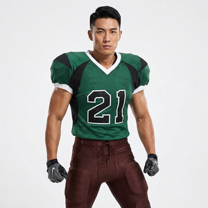 Conjunto de Uniforme de Fútbol Americano para Hombre – Jersey Sublimado Verde y Marrón con Pantalones de Fútbol a Juego - Product Image 1
