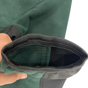 Vestes polaires coupe-vent pour hommes, vertes, à fermeture éclair intégrale, épaules renforcées noires, poche poitrine, pour la randonnée hivernale et les vêtements de travail en extérieur - Product Image 3