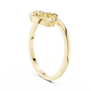 MINIMALIST Lab Grown ROUND CUT Diamond HEART <b>RING</b> <b>SET</b> IN 18KT YELLOW Gold <b>FOR</b> Engagement Wedding VALENTINE GIFTING <b>FOR</b> <b>WOMEN</b> - Product Image 3