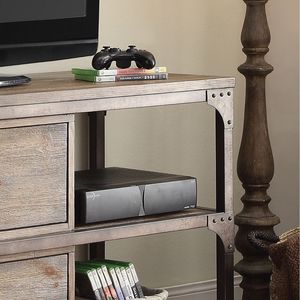 Supporto TV 4 mensola in rovere stagionato e argento antico con mobili eleganti e durevoli - Product Image 4