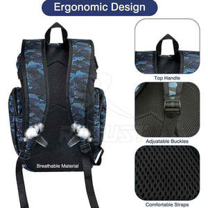 Sac à dos de basket-ball, sac de sport polyvalent, fermeture éclair, nylon, polyester, léger, écologique, grande capacité pour vêtements et chaussures - Product Image 5