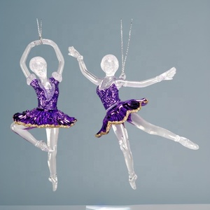 ของตกแต่งคริสต์มาสปีใหม่ ขายส่ง ลูกบอลอะคริลิคใสเงา 3 มิติ รูปนักบัลเล่ต์เต้นรำ สำหรับแขวนประดับ - Product Image 6