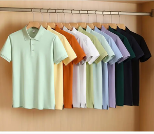 Camiseta polo de negocios de alta gama, 380 gramos de tela de algodón, impresión digital personalizada, holgada y transpirable, talla grande. - Product Image 5