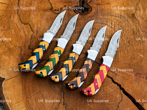 Couteau de poche pliant à verrouillage en acier de Damas, fournisseur d'usine en gros, couteau de chasse EDC, manche personnalisé, OEM ODM, marque privée - Product Image 4