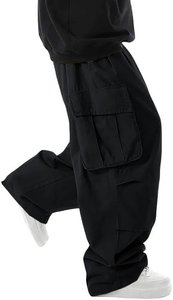 2026 Trending <b>Men's</b> Baggy Cargo Pants <b>Wide</b> <b>Leg</b> Multi Pocket Streetwear Utility <b>Trousers</b> OEM - Product Image 2