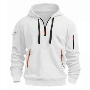 Sudaderas con Capucha de Forro Polar Personalizadas de Alta Calidad para Hombre, Sudadera con Cierre de Cremallera, Cuello Alto, Diseño Liso - Product Image 1